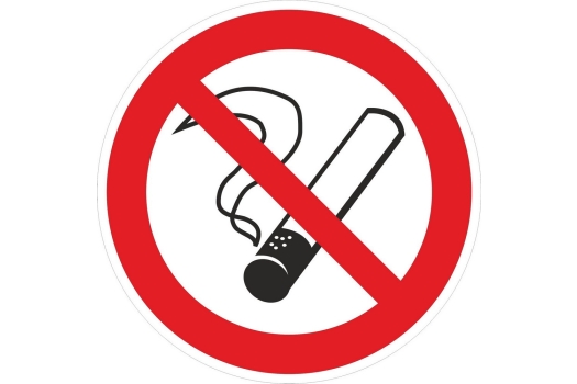 Знак P 01 "Запрещается курить" ф300 мм, пластик ГОСТ Р 12.4.026-2001 EKF (100шт)