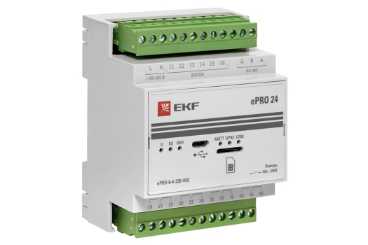 Контроллер базовый ePRO 24 удаленного управления 6вх\4вых 230В WiFi GSM EKF PROxima (50шт)