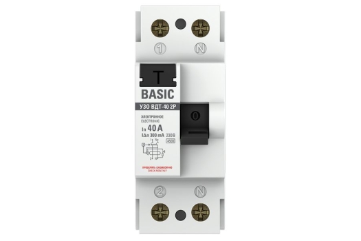 Устройство защитного отключения УЗО ВДТ-40 2P 40А/300мА (электронное) Basic