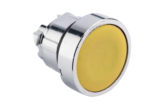 Исполнительный механизм кнопки XB4 желтый плоский возвратный без фиксации, без подсветки EKF PROxima