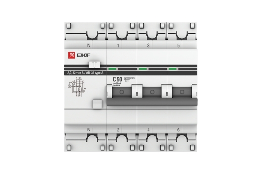 Дифференциальный автомат АД-32 3P+N 50А/30мА (тип А) EKF PROxima