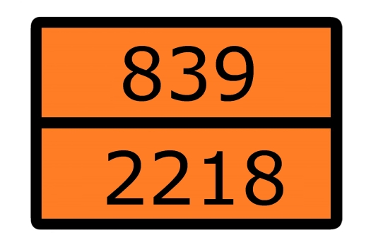 Знак для маркировки опасных грузов "Номер ООН 839/2218" ГОСТ Р 52290-2004 300х400 мм, пленка самоклеящаяся ГОСТ 19433-88 EKF (100шт)