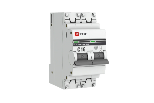 Автоматический выключатель 2P 16А (C) 6кА ВА 47-63M без теплового расцепителя EKF PROxima (60шт)