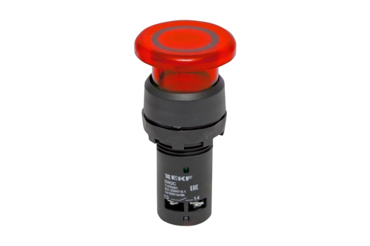 Кнопка SW2C-MD красная с подсветкой NC Грибок EKF PROxima