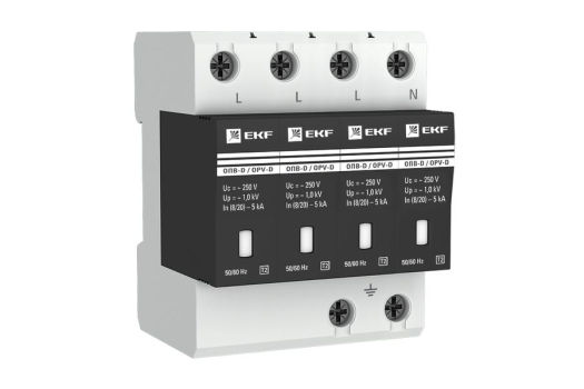 Ограничитель импульсных напряжений ОПВ-D/4P In 5кА 275В с сигн. EKF PROxima
