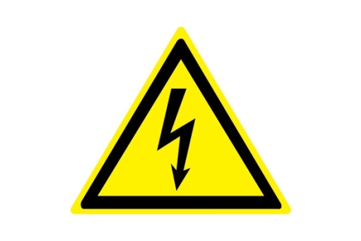 Знак W 08 "Опасность поражения электрическим током" 200х200 мм, пленка самоклеящаяся ГОСТ Р 12.4.026-2015 EKF (100шт)