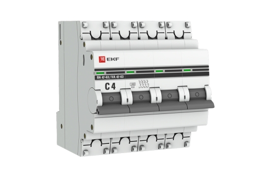 Автоматический выключатель 4P 4А (C) 4,5kA ВА 47-63 EKF PROxima