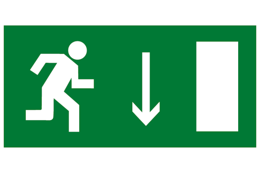 Знак эвакуационный E 09 &quot;Указатель двери эвакуационного выхода (правосторонний)&quot; 150х300 мм, пластик ГОСТ Р 12.4.026-2001 EKF (100шт)