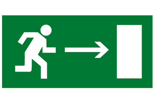 Знак эвакуационный E 03 &quot;Направление к эвакуационному выходу направо&quot; 100х200 мм, пленка самоклеящаяся EKF (100шт)