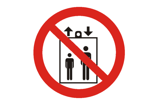 Знак светоотражающий P 34 "Запрещается пользоваться лифтом для подъема (спуска) людей" 200х200 мм, пластик ГОСТ Р 12.4.026-2015 EKF (100шт)