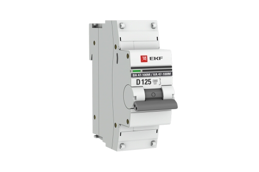 Автоматический выключатель 1P 125А (D) 10kA ВА 47-100M без теплового расцепителя EKF PROxima (108шт)