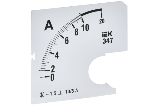 Шкала сменная для амперметра Э47 10/5А класс точности 1,5 72х72мм IEK