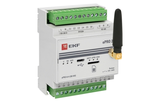 Контроллер базовый ePRO 24 удаленного управления 6вх\4вых 230В WiFi GSM с внешней антенной EKF PROxima