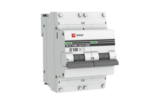 Автоматический выключатель 2P 100А (D) 10kA ВА 47-100M без теплового расцепителя EKF PROxima (54шт)