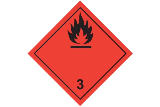 Знак для маркировки опасных грузов "Кл.3" 250х250 мм, пленка самоклеящаяся ГОСТ 19433-88 EKF (100шт)