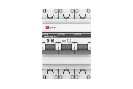 Автоматический выключатель 3P 16А (D) 6кА ВА 47-63 EKF PROxima