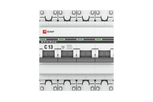 Автоматический выключатель 4P 13А (C) 4,5kA ВА 47-63 EKF PROxima