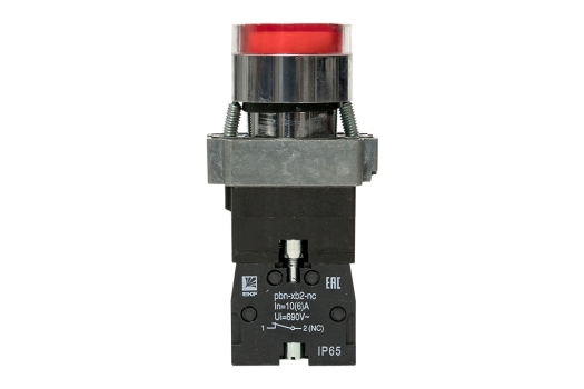 Кнопка BA42 с подсветкой 230В красная NC IP65 EKF PROxima