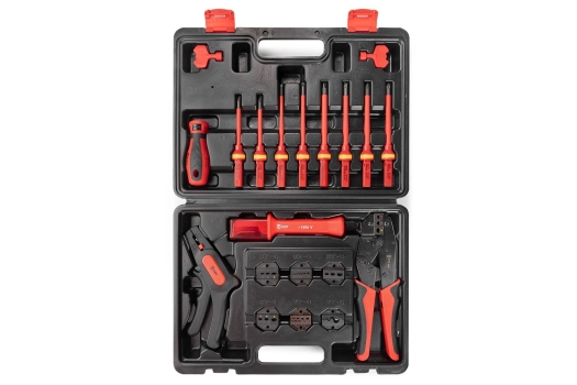 Универсальный набор для опрессовки, снятия изоляции и монтажа резьбового крепежа СКМ-3 серия ПРОФИ (КВТ)