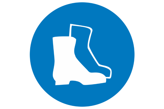 Знак M 05 "Работать в защитной обуви" ф200 мм, пластик ГОСТ Р 12.4.026-2001 EKF (100шт)