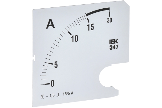 Шкала сменная для амперметра Э47 15/5А класс точности 1,5 96х96мм IEK