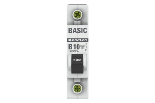 Автоматический выключатель 1P 10А (B) 4,5кА ВА 47-29 Basic