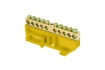 Шина '0' N (6х9мм) 10 отверстий латунь желтый изолятор на DIN-рейку розничный стикер EKF PROxima