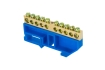 Шина '0' N (6х9мм) 10 отверстий латунь синий изолятор на DIN-рейку розничный стикер EKF PROxima