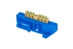 Шина '0' N (6х9мм) 6 отверстий латунь синий изолятор на DIN-рейку розничный стикер EKF PROxima