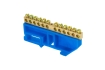Шина '0' N (8х12мм) 12 отверстий латунь синий изолятор на DIN-рейку розничный стикер EKF PROxima