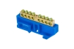 Шина '0' N (6х9мм) 8 отверстий латунь синий изолятор на DIN-рейку розничный стикер EKF PROxima