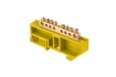 Шина '0' N (6х9мм) 8 отверстий латунь желтый изолятор на DIN-рейку розничный стикер EKF PROxima